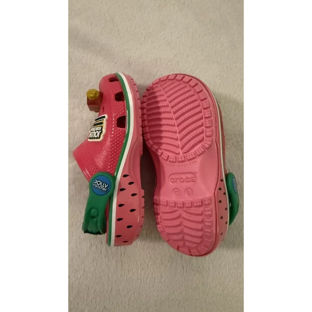 Crocs Jolly Rancher Limited Edition Pink Watermelon Clogs Size 9C Kids Sandals